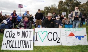 Anti-carbon tax protesters in Australia. Photograph: Torsten Blackwood/AFP/Getty Images